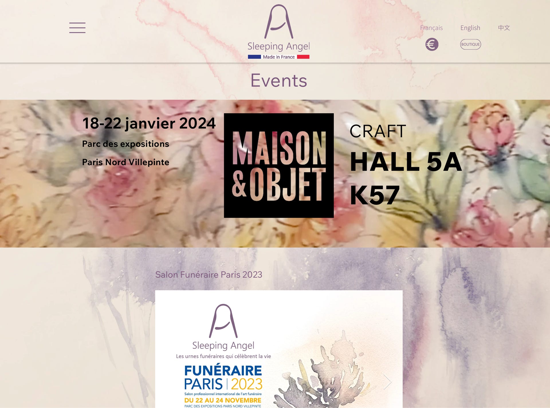 Annonce du stand de Sleeping Angel au salon Maison & Objet 2024