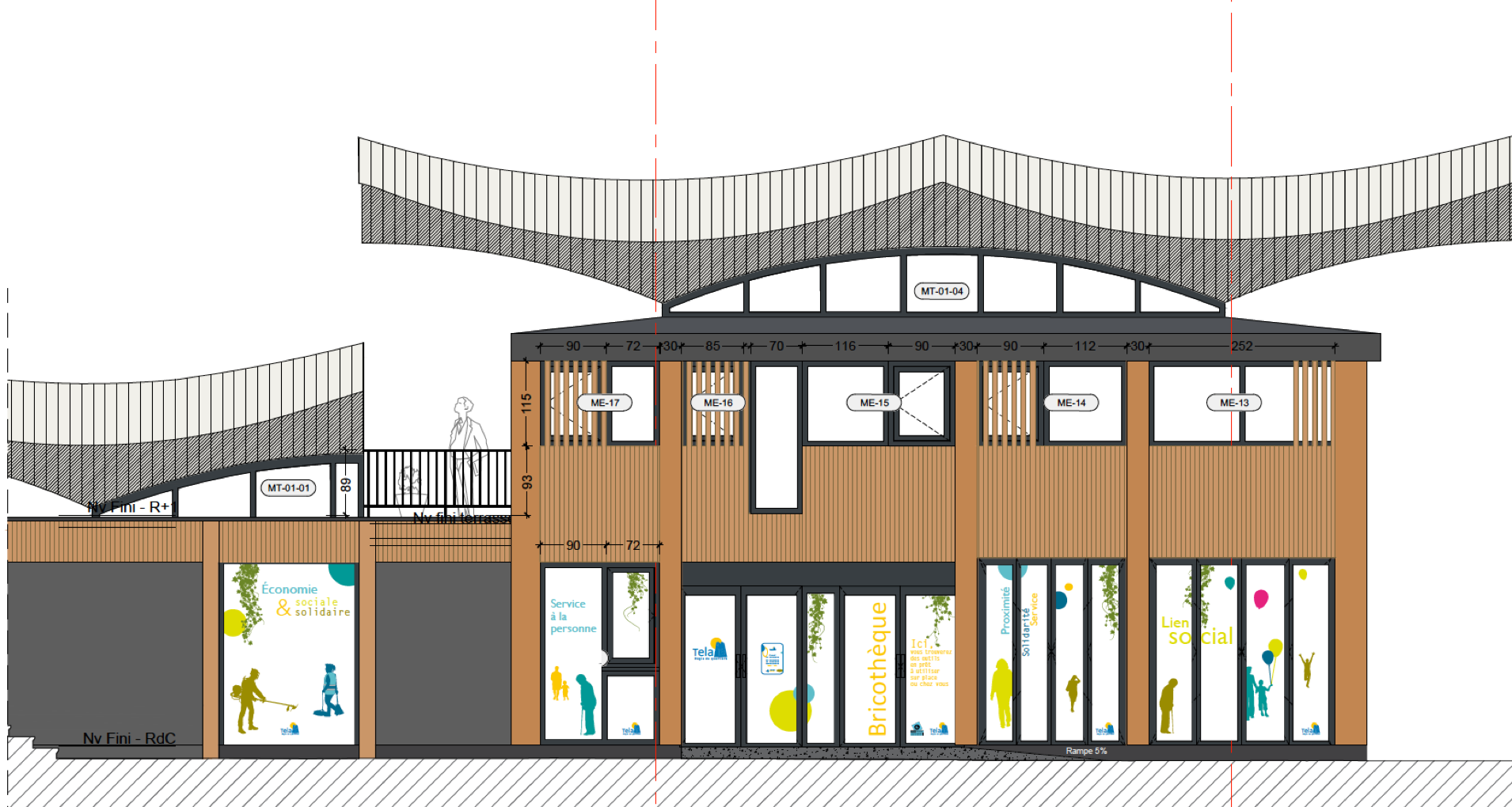 Régie Tela 13- Vitrine de la pagode_Maquette- Façade Sud Est